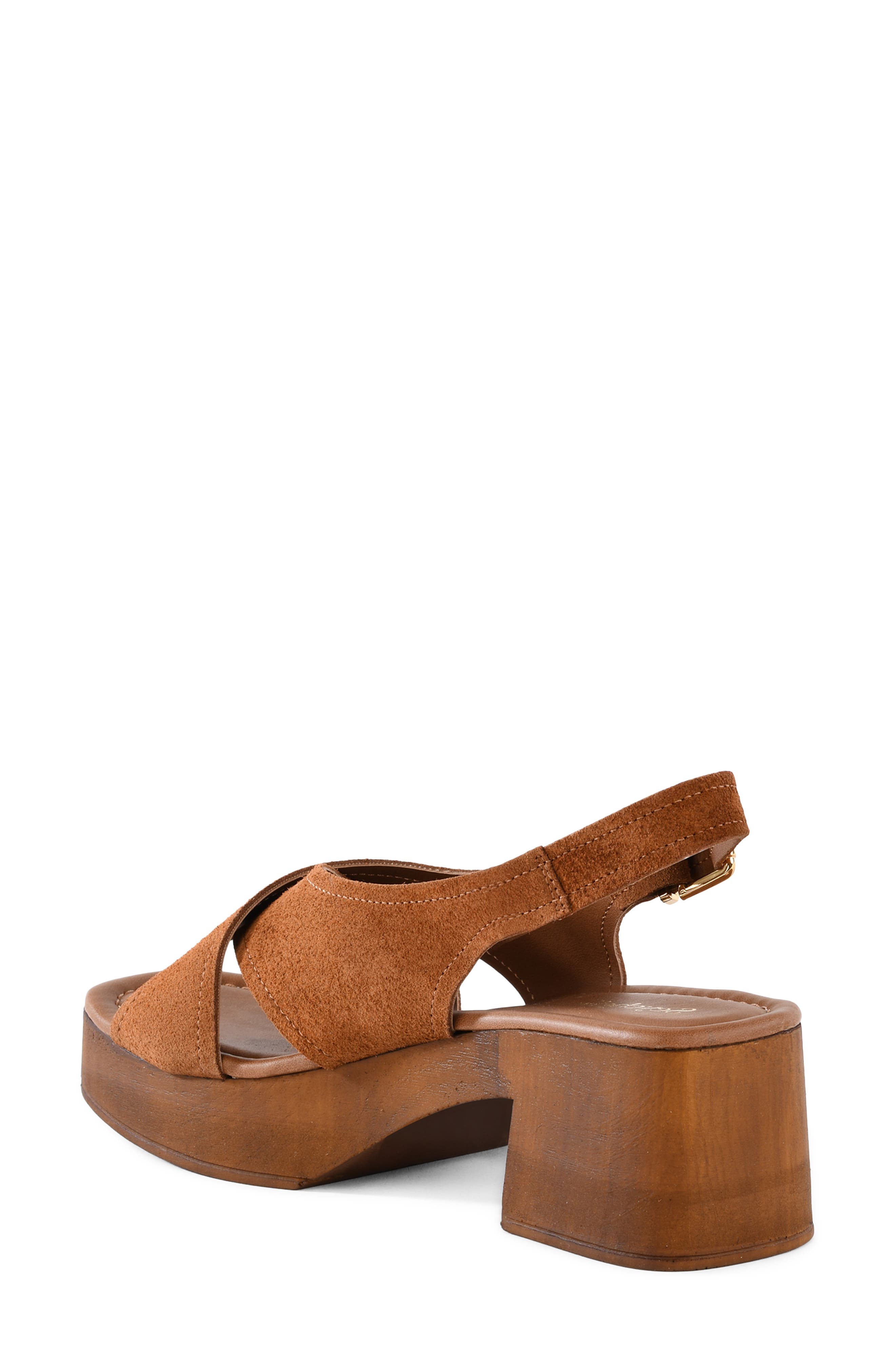 Heart Of Gold Slingback Platform Sandal, Alternate, color, BROWN