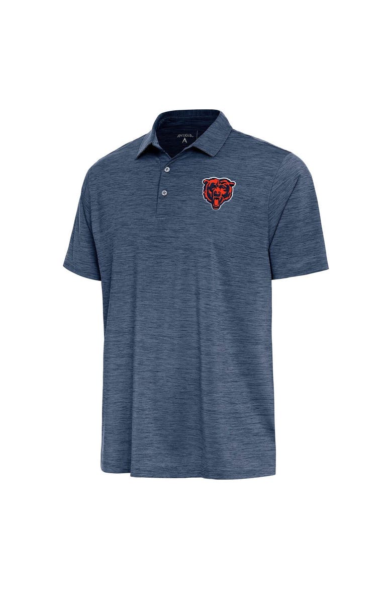 Men's Antigua  Heather Navy Chicago Bears Layout Polo, Alternate, color, Heather Navy