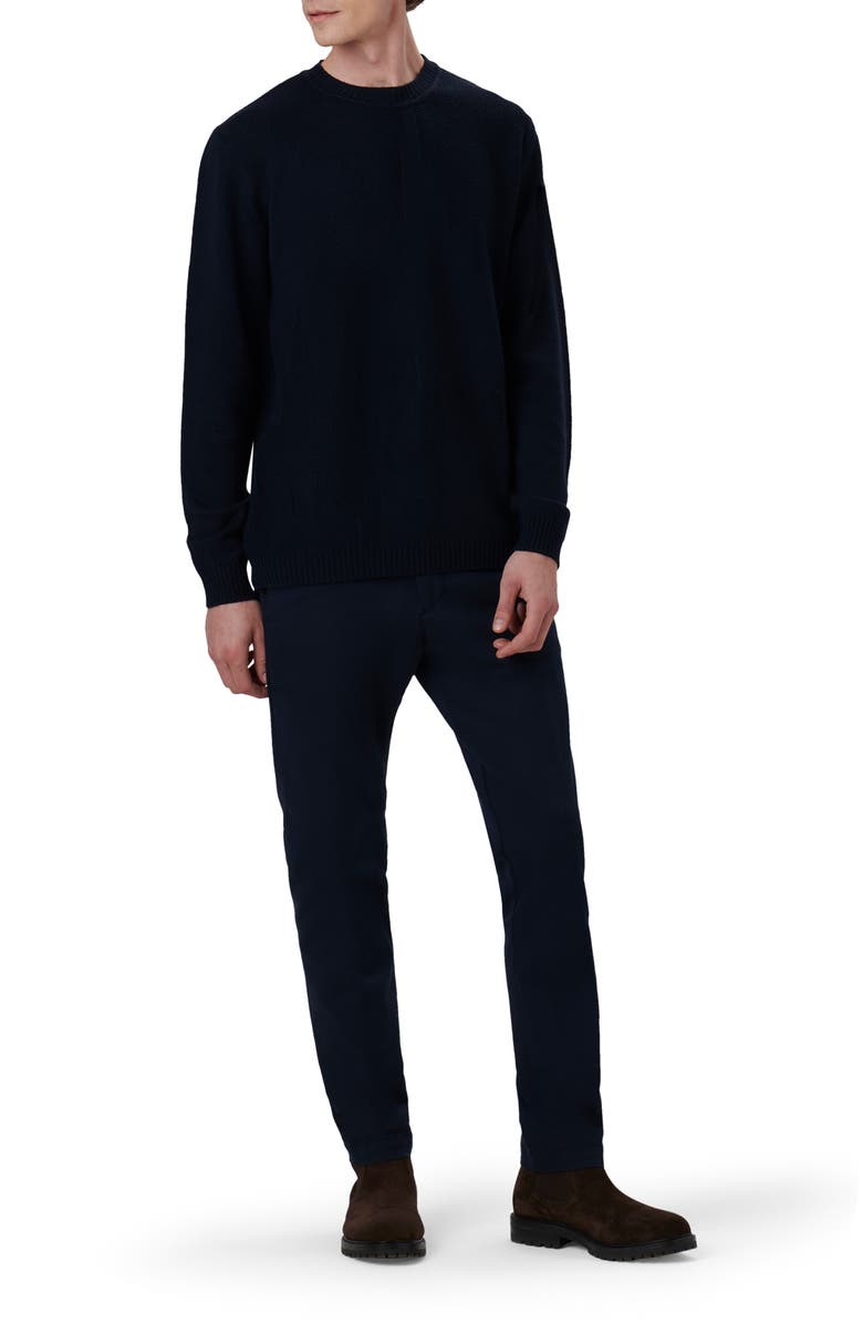 Bugatchi Merino Wool Blend Crewneck Sweater, Alternate, color, Navy