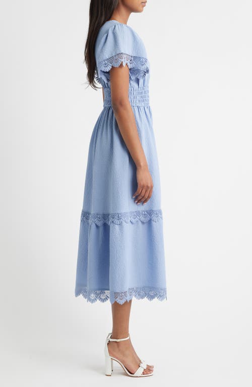 Bobeau Lace Flutter Sleeve Maxi Dress