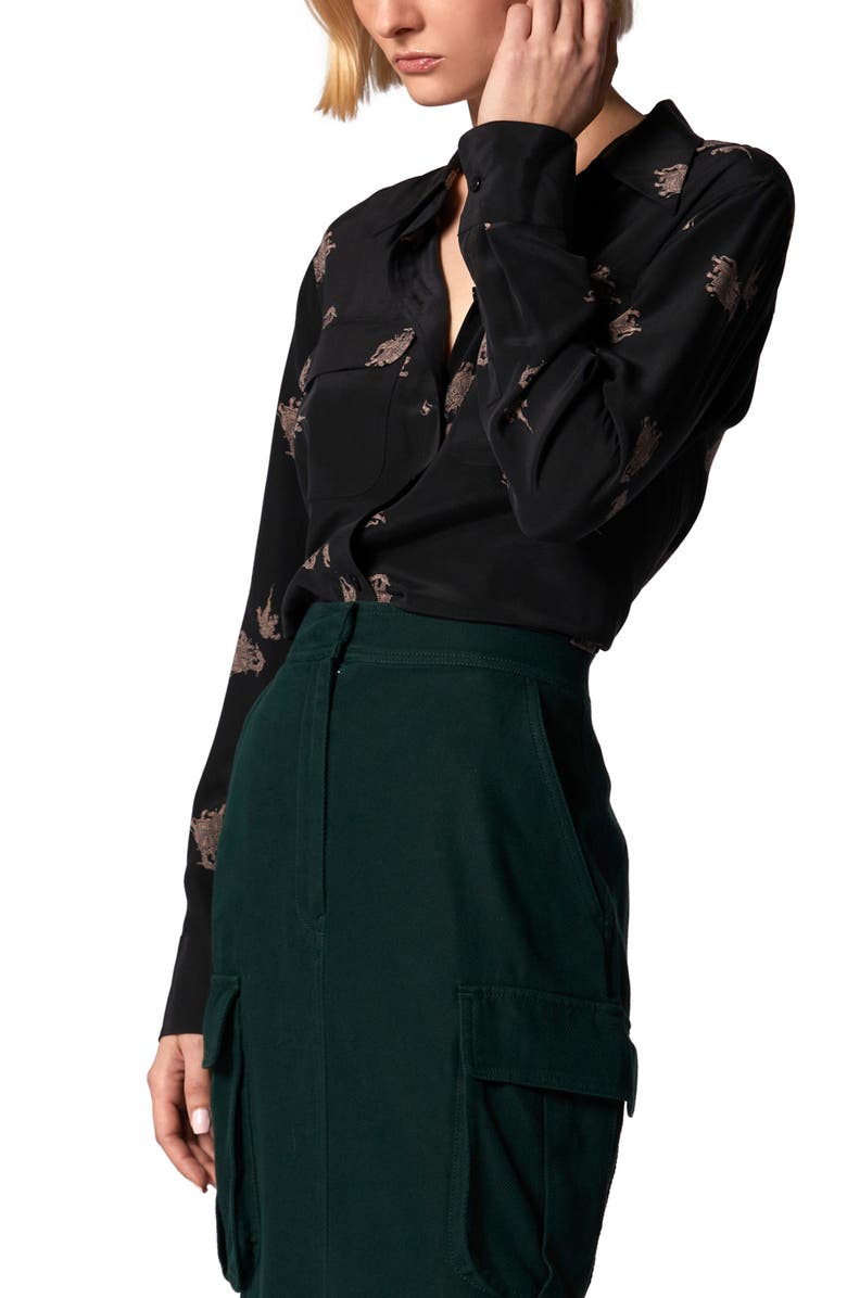 Equipment Signature Slim Fit Silk Button-Up Shirt, Alternate, color,