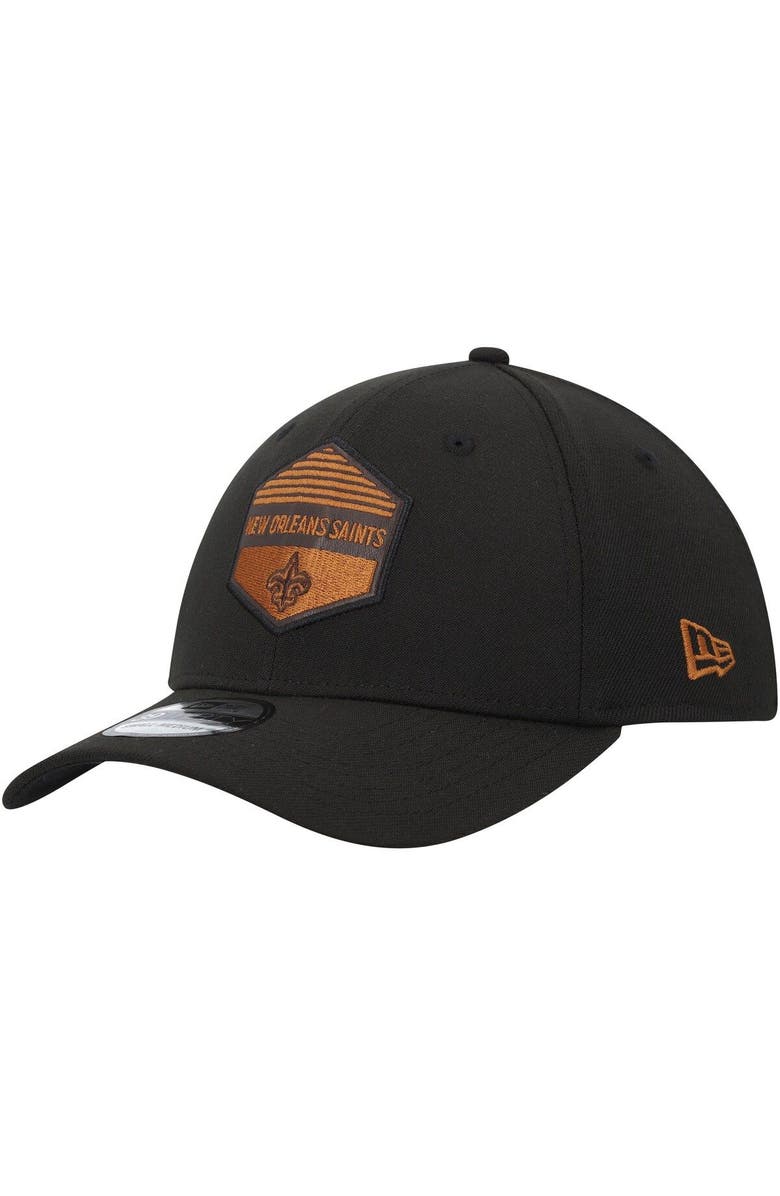 New Era Men's New Era Black New Orleans Saints Gulch 39THIRTY Flex Hat, Main, color, 