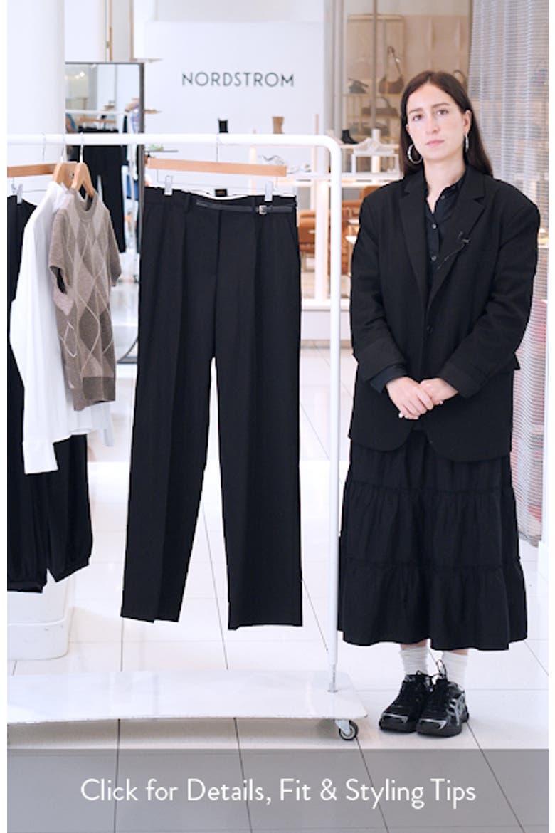 Belted Wool Gabardine Pants video