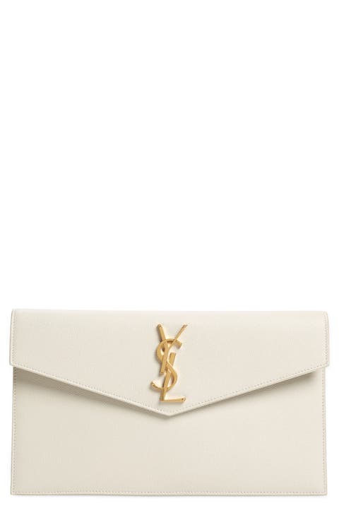 Uptown Calfskin Leather Envelope Clutch