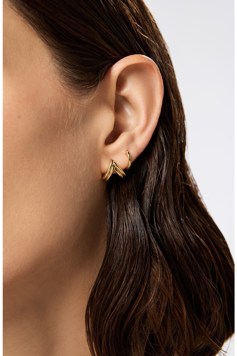 Gold Stud Earrings - Karessa, Alternate, color, Gold