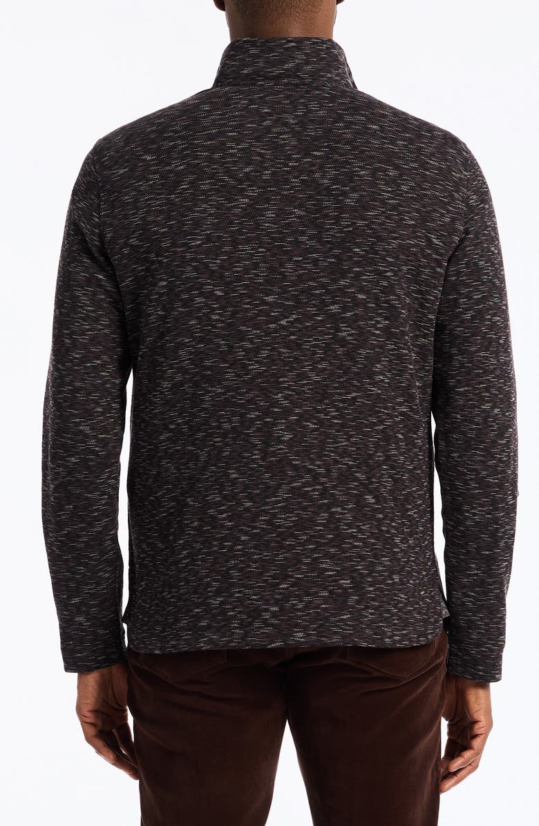 Robert Graham Matson Space Dye Quarter Zip Top, Alternate, color, Black
