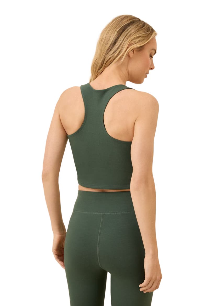 On the Go-To Crop Tank Made with Organic Cotton, Alternate, color, Pine Green