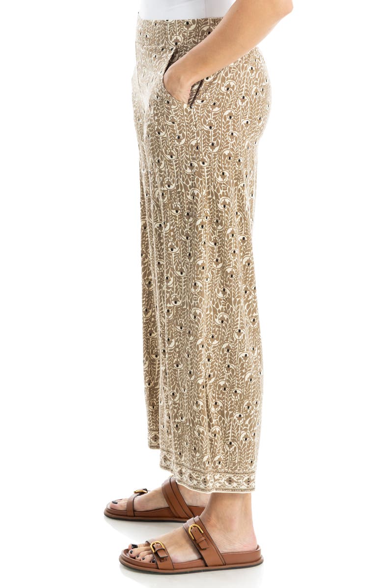 MAX STUDIO Wide Leg Pull-On Crop Pants, Alternate, color, Cream/ Acorn