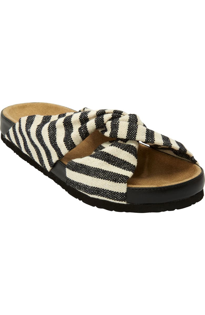 Comfortview The Reese Slip On Footbed Sandal, Main, color, Black