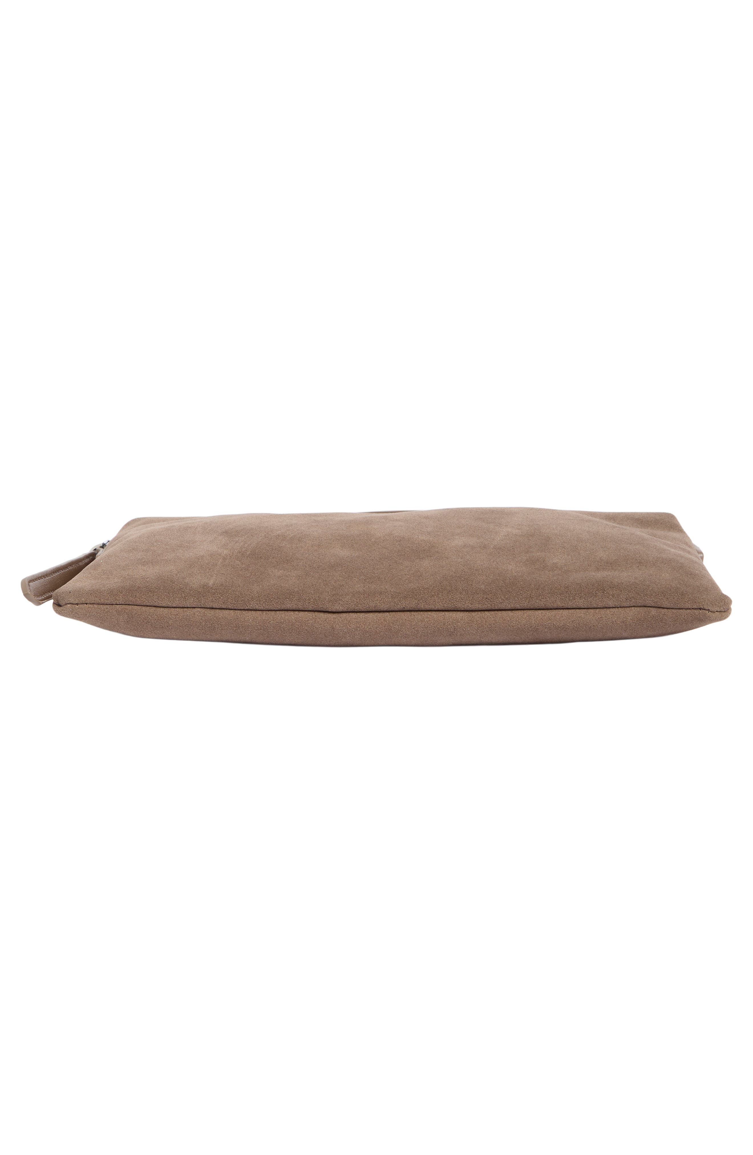Drape Hodo Faux Suede Hobo, Alternate, color, MUSHROOM