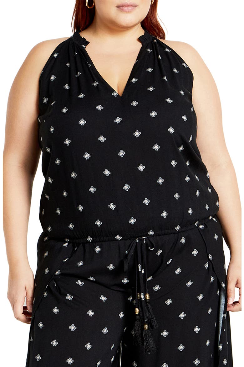 Sky Sleeveless Top, Main, color, BLACK WILD LOVE