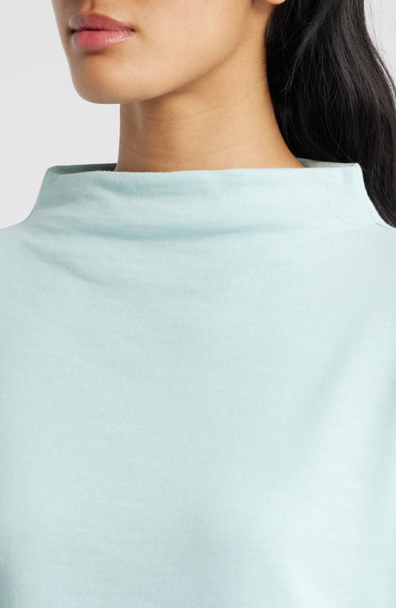 Eileen Fisher Funnel Neck Long Sleeve Boxy Top, Alternate, color, Pool