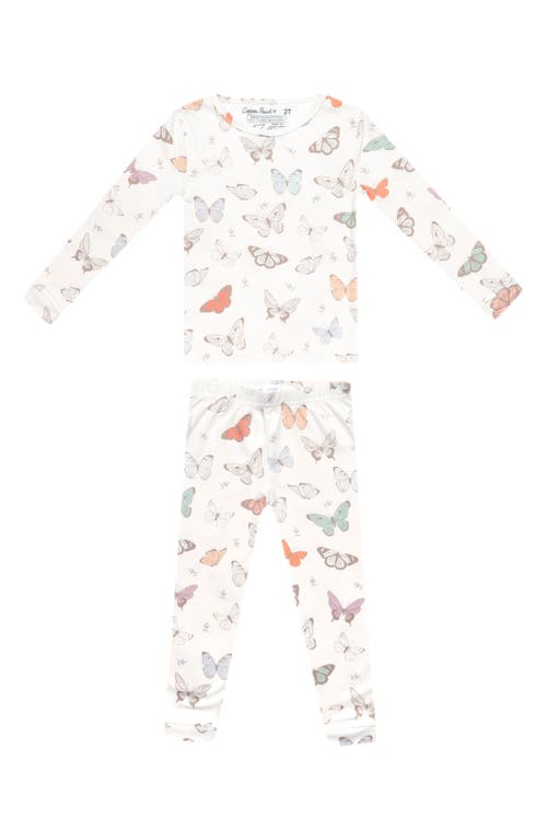 COPPER PEARL COPPER PEARL LUNA BUTTERFLY PRINT FITTED TWO-PIECE PAJAMAS