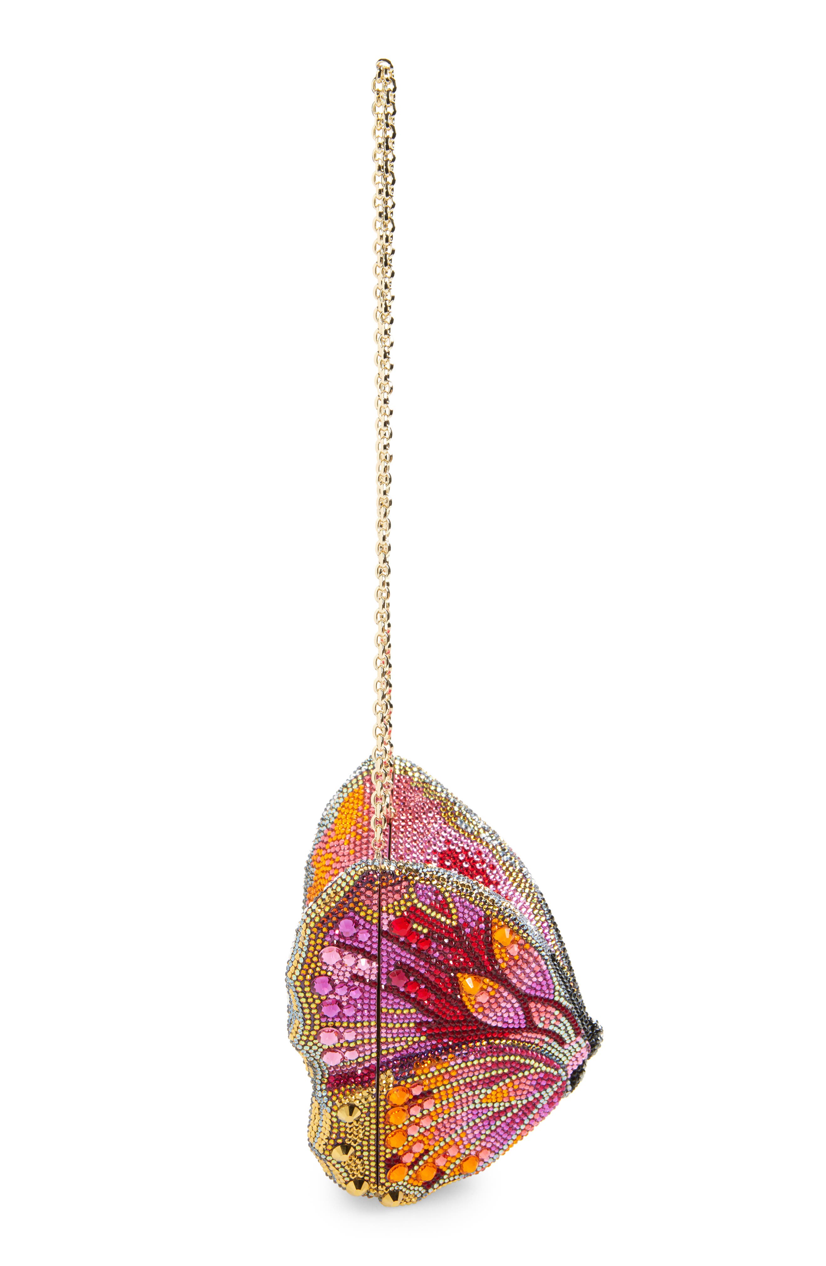 JUDITH LEIBER COUTURE Butterfly Crystal Clutch, Alternate, color, Champagne Multi