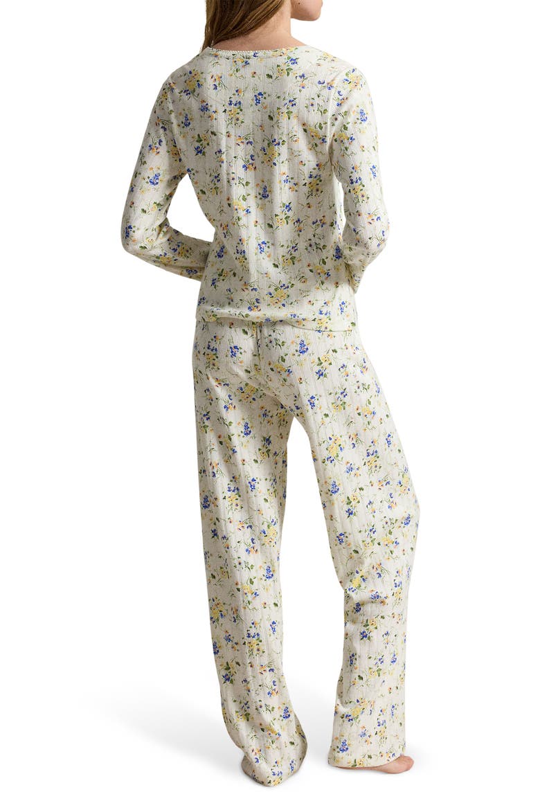 Henley Cotton Pajamas, Alternate, color, BOTANICAL FLORAL