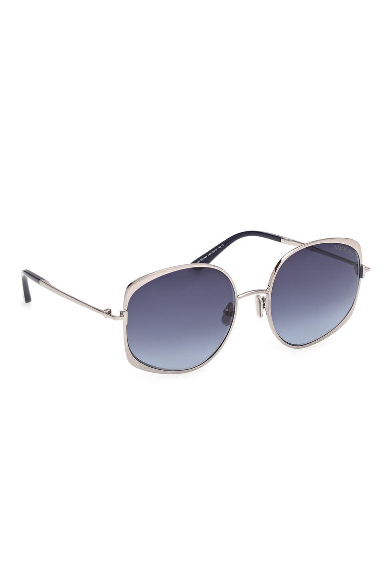 Abbey 58mm Round Sunglasses, Alternate, color, RUTHENIUM NAVY / GRADIENT BLUE