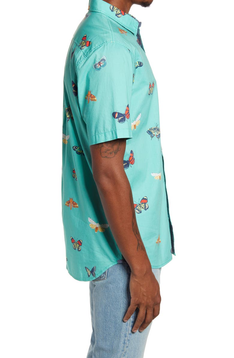 Vans Metamorphosis Slim Fit Print Short Sleeve Button-Up Shirt, Alternate, color, 