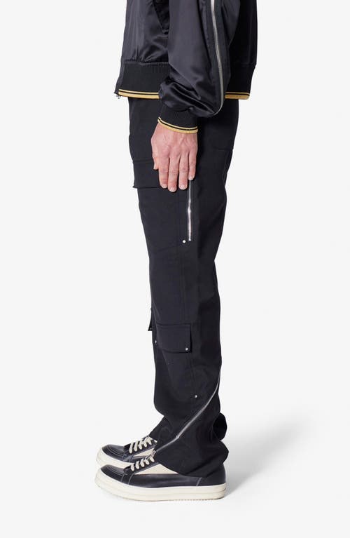 Mnml Angled Zip Cargo Pants In Black