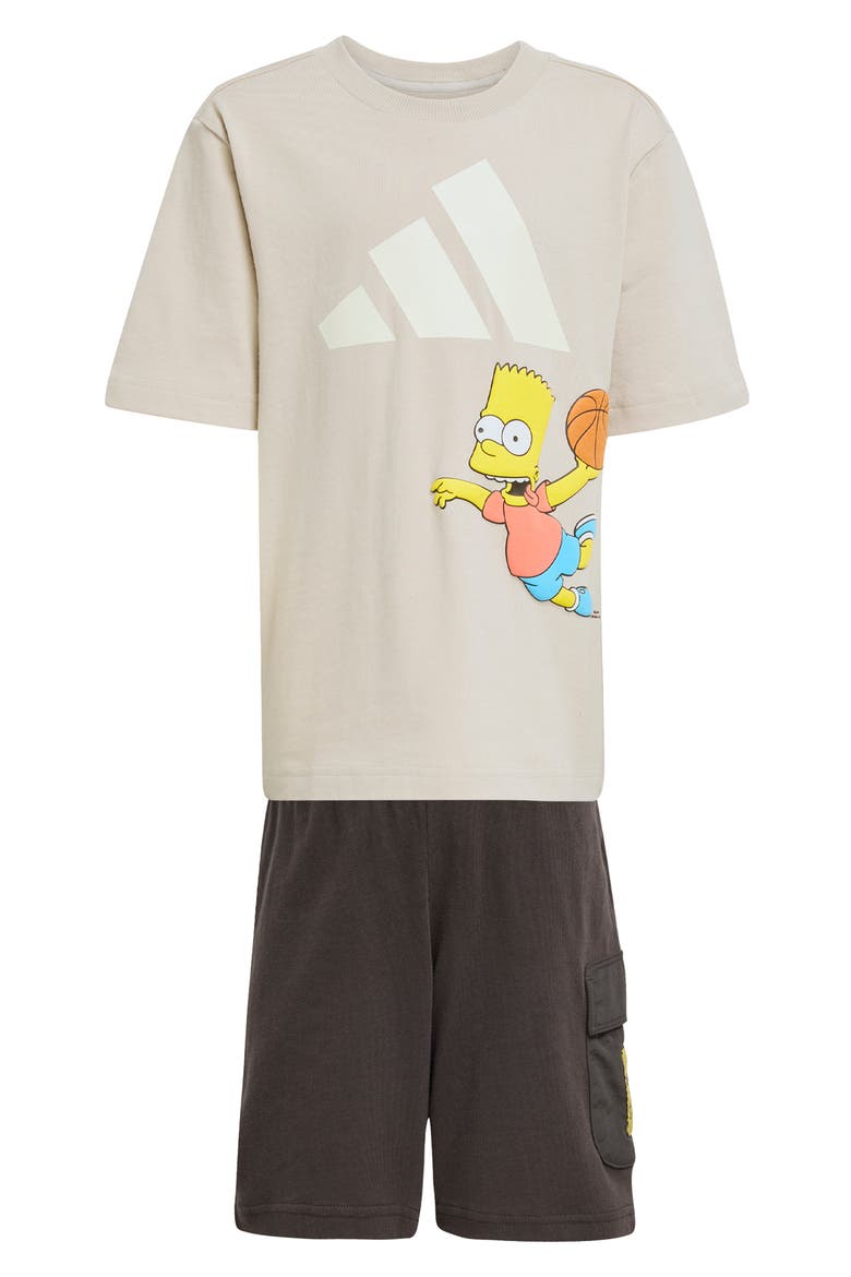 x The Simpsons Kids' Graphic T-Shirt & Shorts Set, Main, color, WONBEI