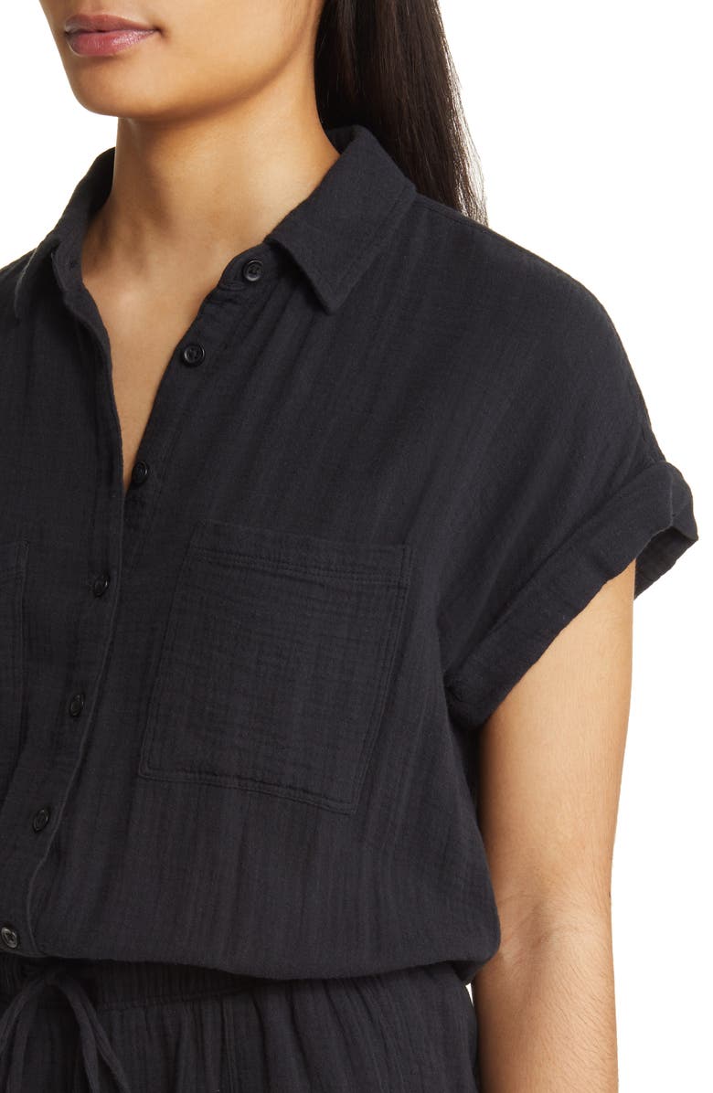 beachlunchlounge Cotton Gauze Romper, Alternate, color,