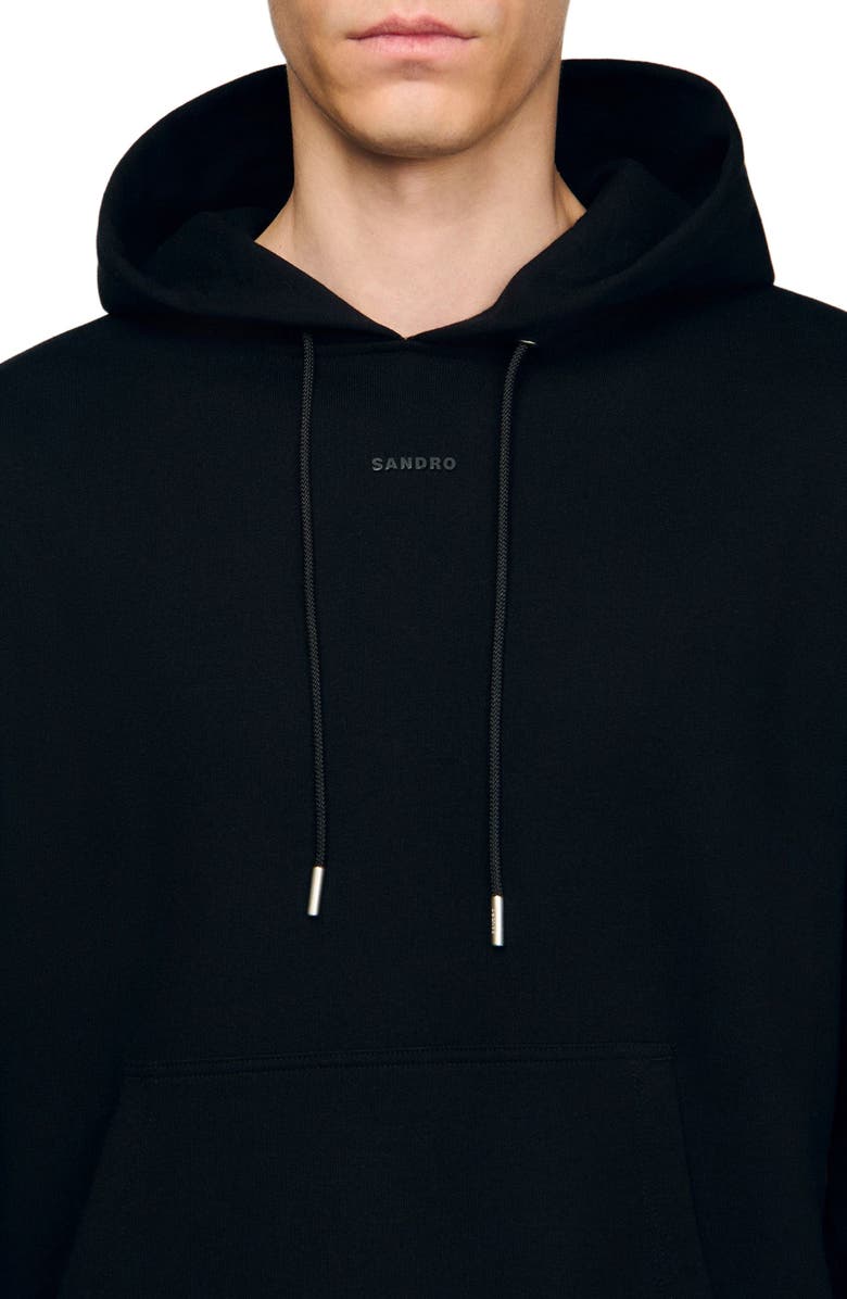 SANDRO Logo hoodie, Alternate, color, Black