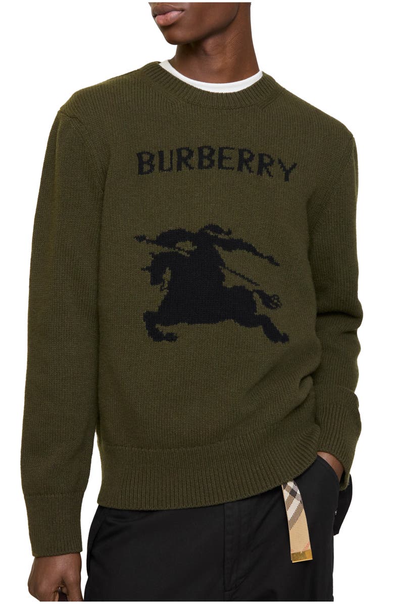 Burberry Knight Wool Cashmere Sweater, Main, color, Tent Green