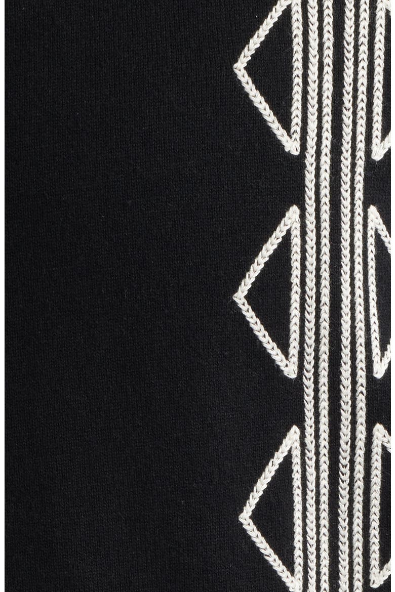 Tellaro Short Sleeve Retro Embroidered Shirt, Alternate, color, BLACK / ECRU