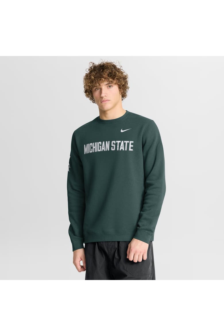 Men's Nike Green Michigan State Spartans 2026 Sideline Club Sweatshirt, Main, color, Green
