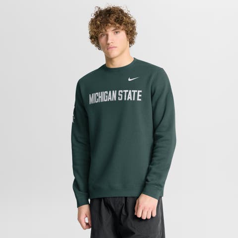 Men's Nike Green Michigan State Spartans 2026 Sideline Club Sweatshirt