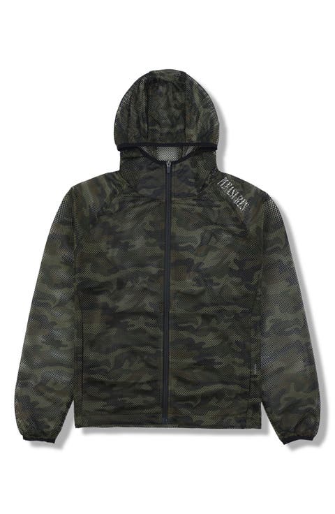 Camo Mesh Zip Hoodie