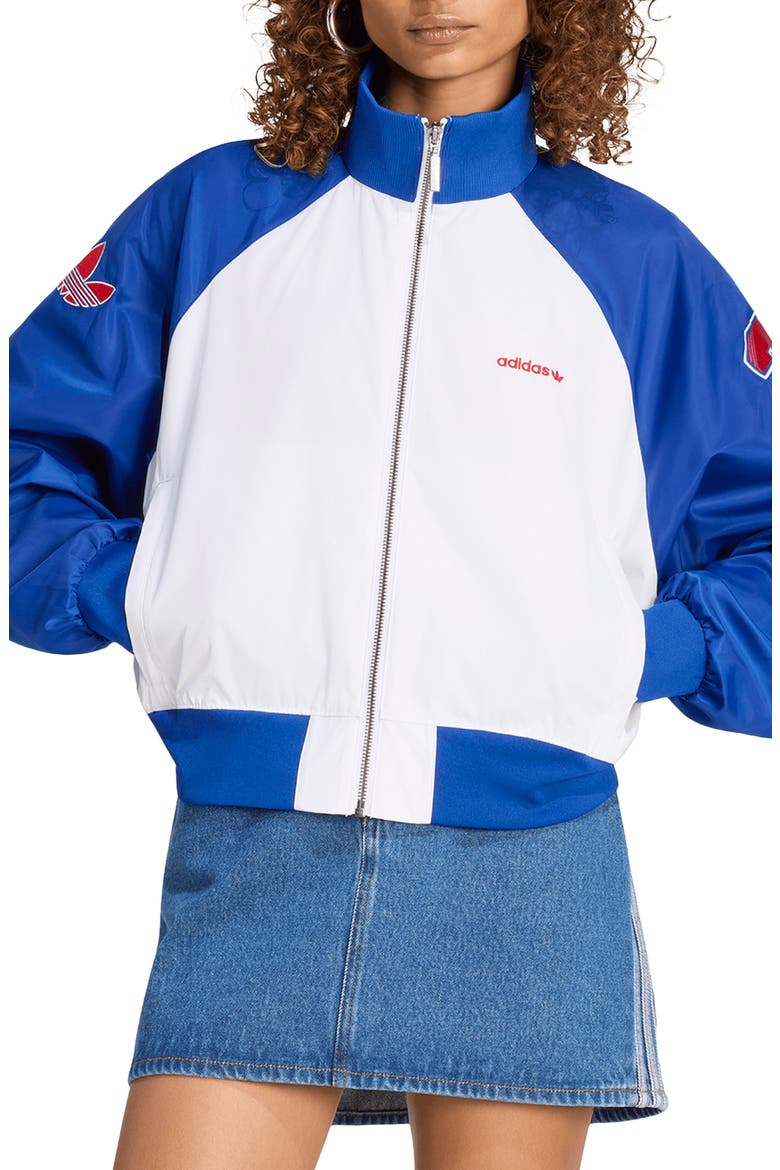 SST Varsity Bomber Jacket, Main, color, WHITE/ COLLEGIATE ROYAL