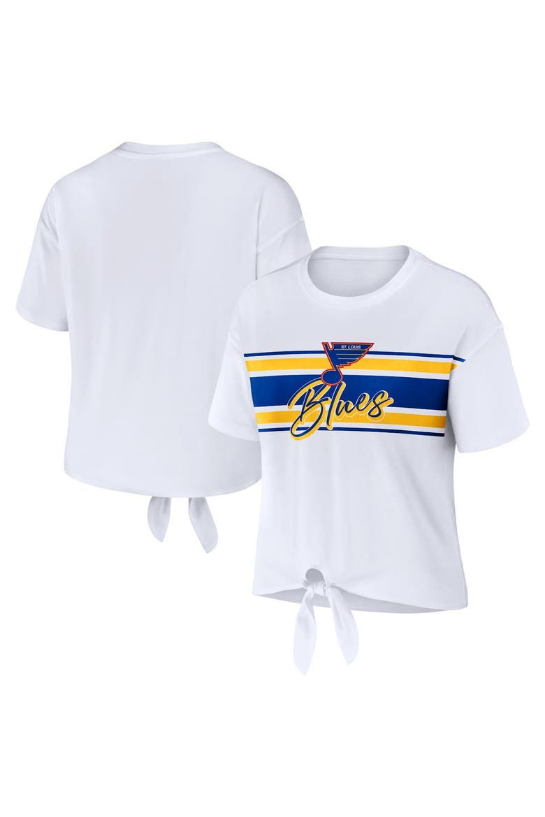Women's WEAR by Erin Andrews White St. Louis Blues Front Knot T-Shirt, Main, color, White