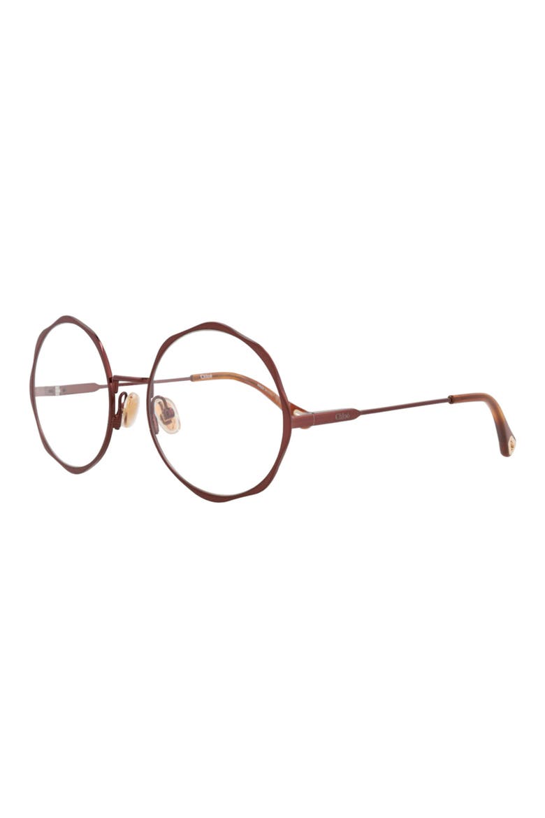 56mm Round Optical Glasses, Alternate, color, BROWN BROWN TRANSPARENT