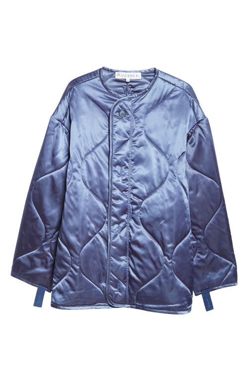 Jw Anderson Oversize Quilted Duchesse Satin Jacket In Light Indigo