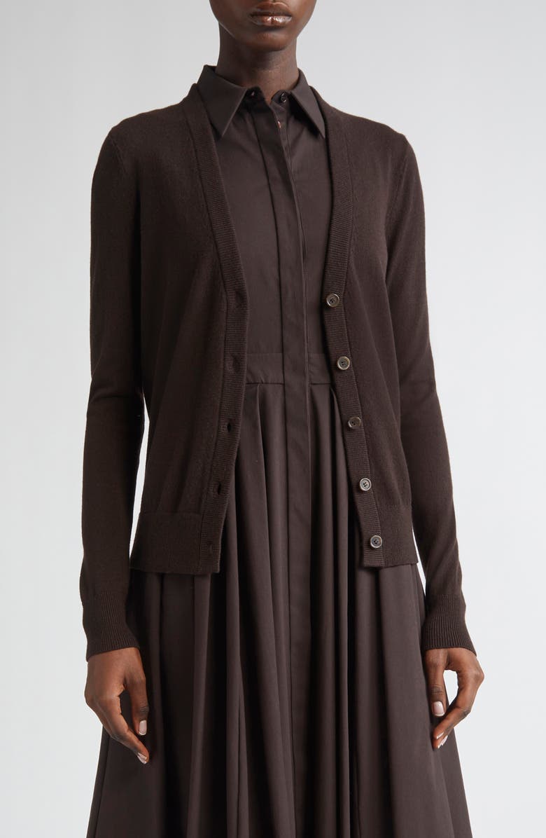 Michael Kors Collection Cashmere Cardigan, Main, color, Chocolate