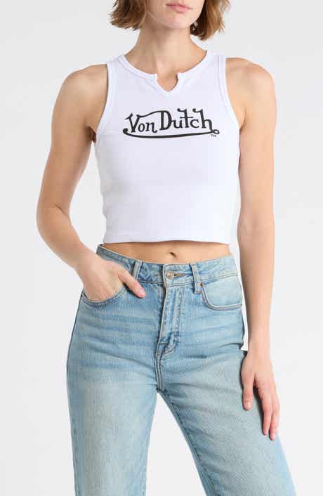 Von Dutch Split Neck Tank Top