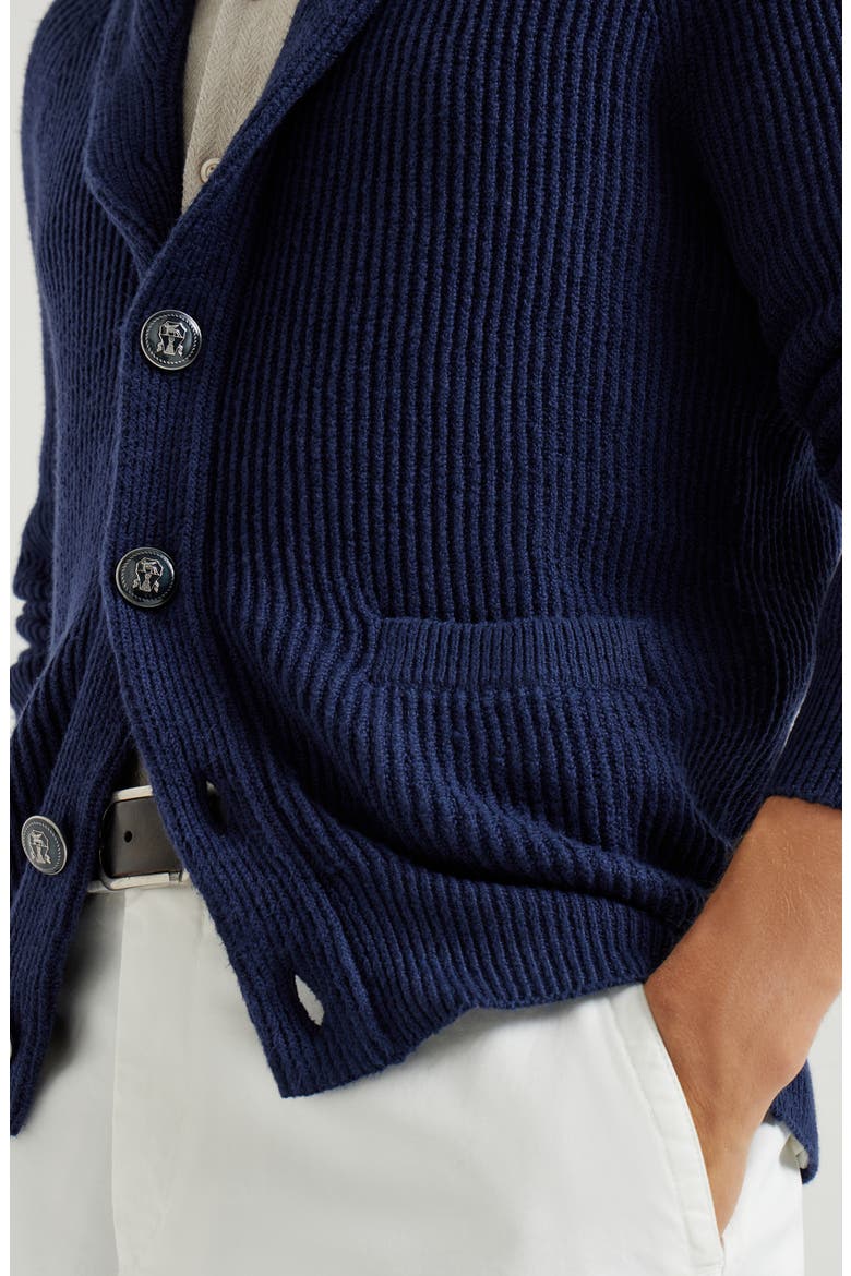 English rib knit cardigan, Alternate, color, Navy Blue