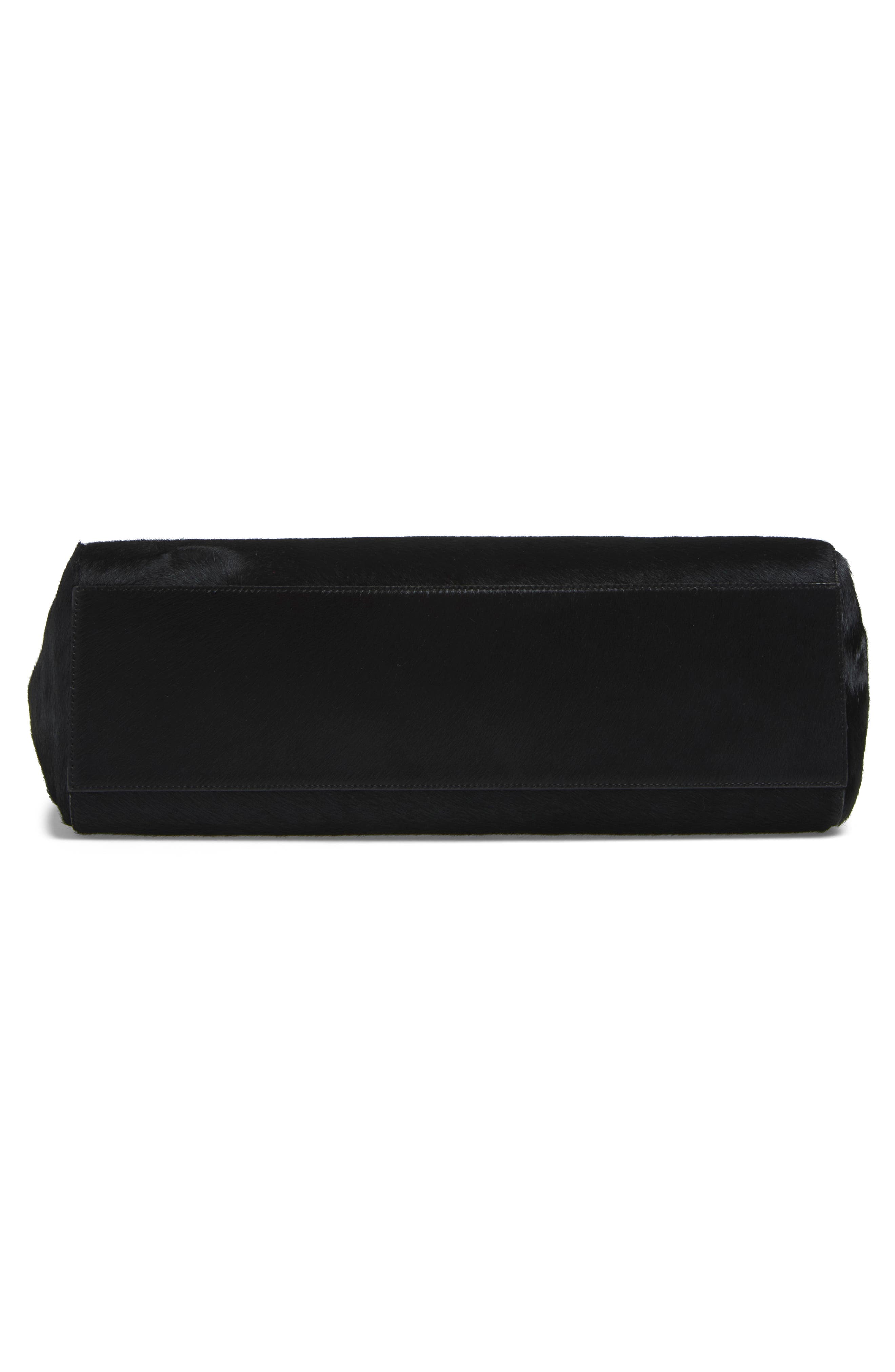 Sofia Leather & Calf Hair Tote, Alternate, color, BLACK HAIRCALF