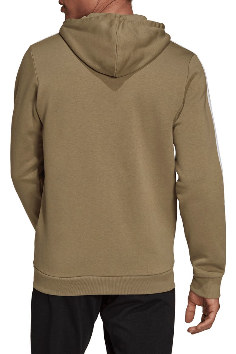 Essential Fleece 3-Stripes Track Top, Alternate, color, ORBIT GREEN/ WHITE