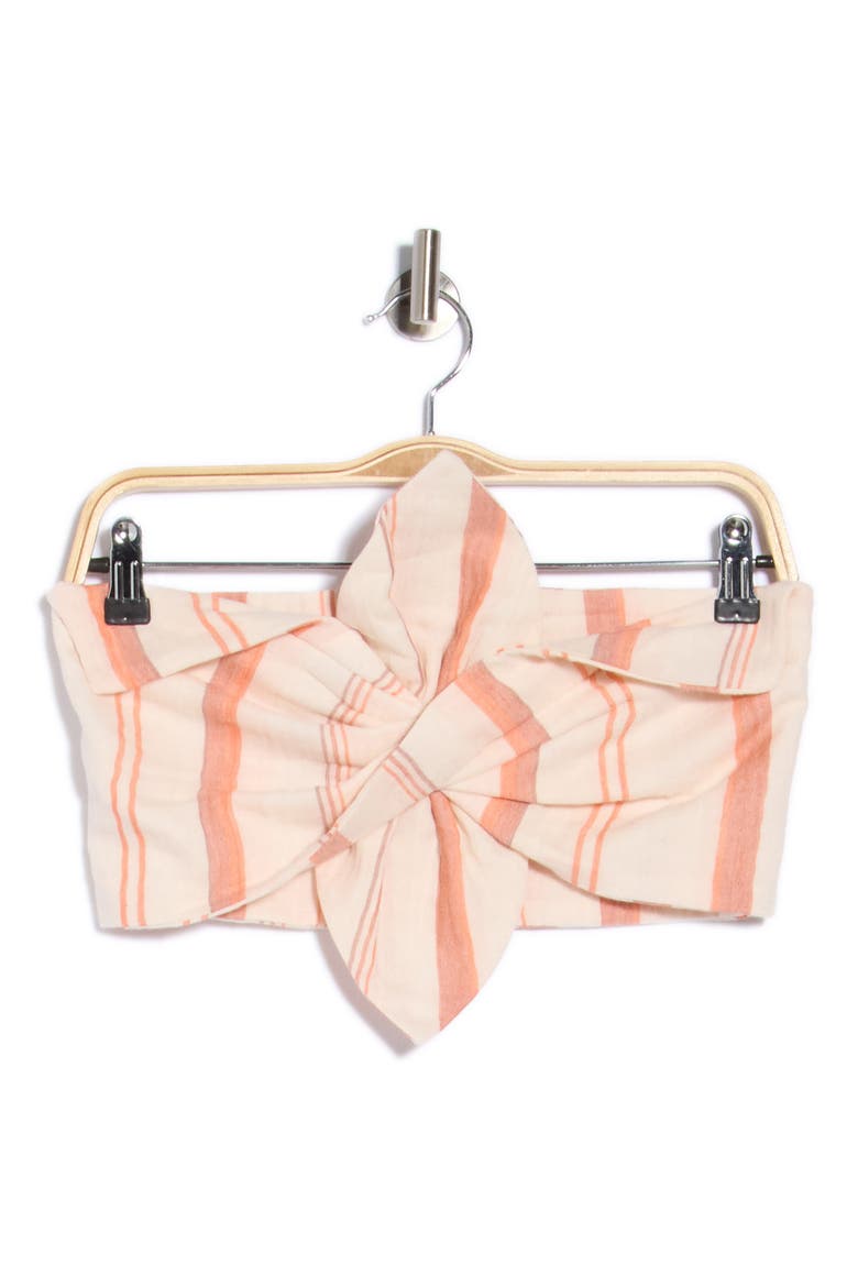 Clementine Striped Cotton Bandeau Top, Alternate, color, MAROON STRIPE