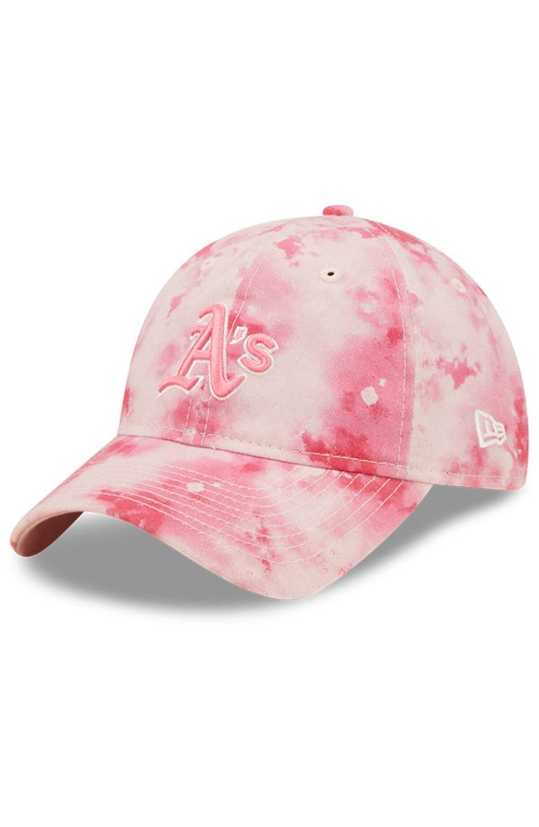 New Era Girls Youth New Era Pink Oakland Athletics 2022 Mother's Day 9TWENTY Adjustable Hat, Main, color,