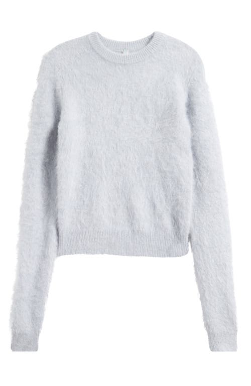 Skims Fitted Long Sleeve Alpaca Blend Crewneck Sweater In Blue