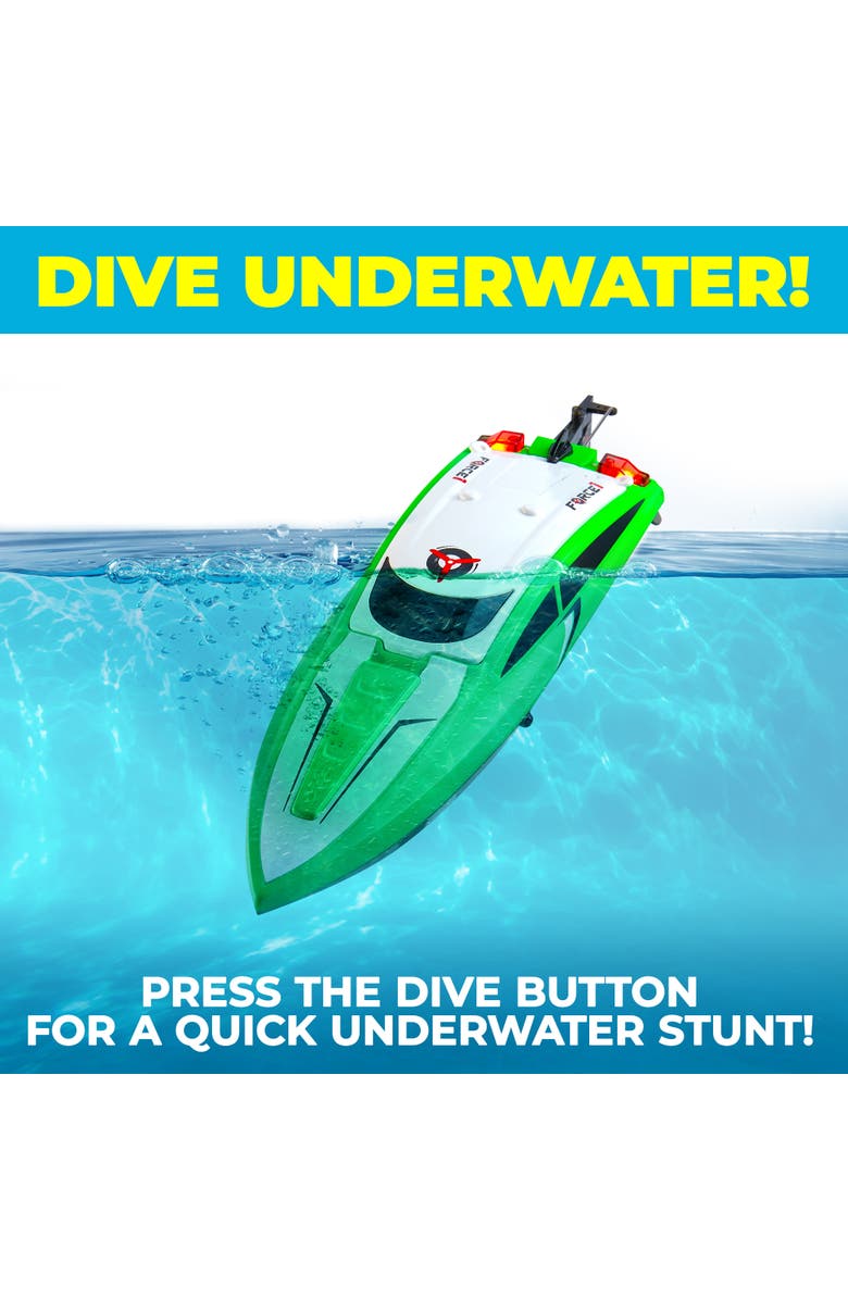 Force1 Velocity Green Fast RC Boat, Alternate, color, Green