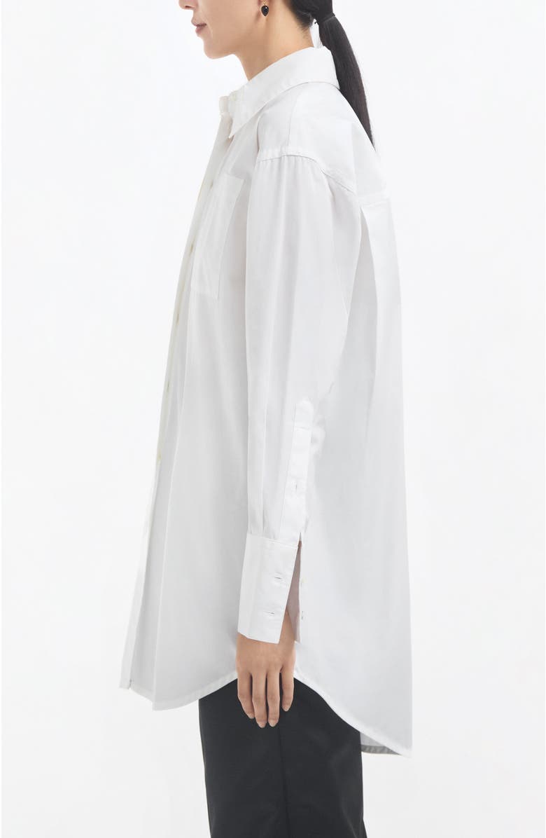CO Overshirt in Cotton Sateen, Alternate, color, White