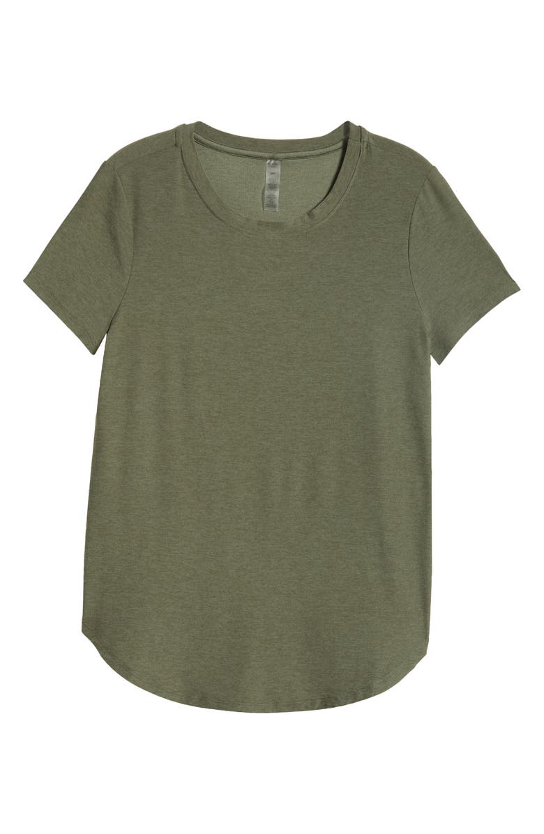 Beyond Yoga On the Down Low T-Shirt, Alternate, color, Moss Green Heather