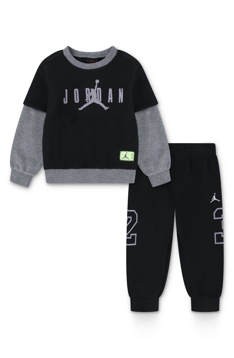 Jordan Kids' Future Flight Long Sleeve Graphic T-Shirt & Joggers Set, Main, color, Black