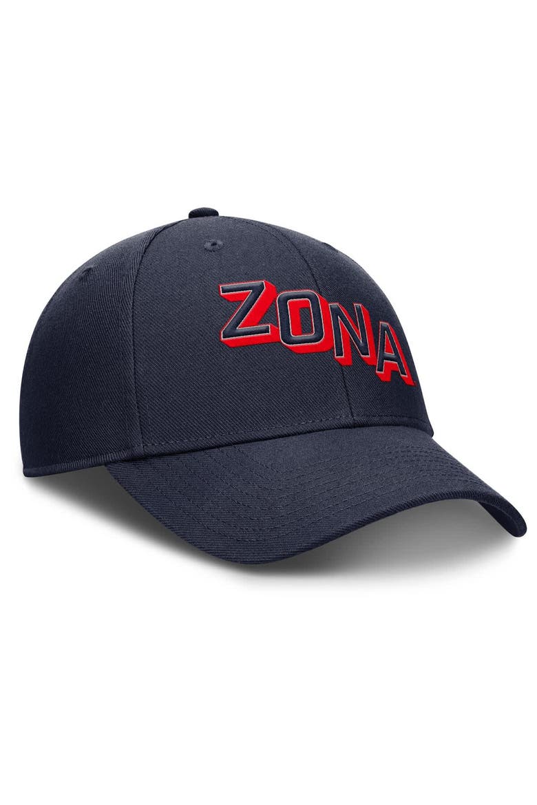 Men's Nike Navy Arizona Wildcats Slanted Primetime Rise Performance Adjustable Hat, Alternate, color, Navy