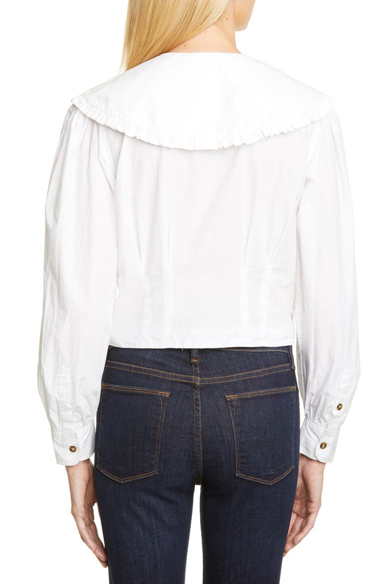 Statement Collar Poplin Shirt, Alternate, color, BRIGHT WHITE