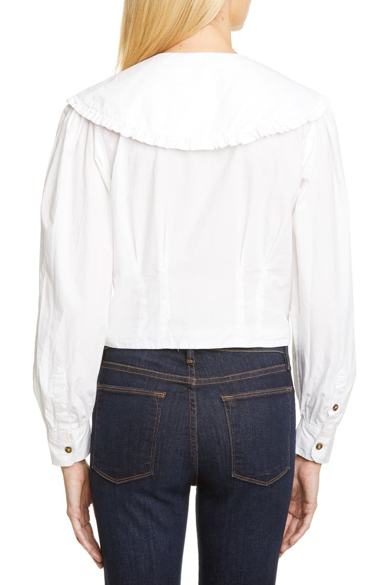 Ganni Statement Collar Poplin Shirt, Alternate, color, 