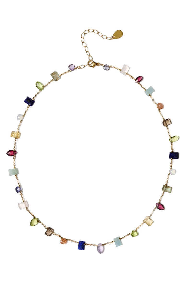 Chan Luu Diana Multistone Necklace, Main, color, Gold Multi